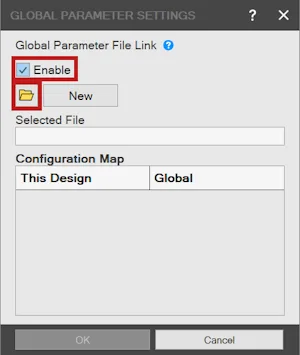 Łączenie pliku parametrów globalnych z częścią