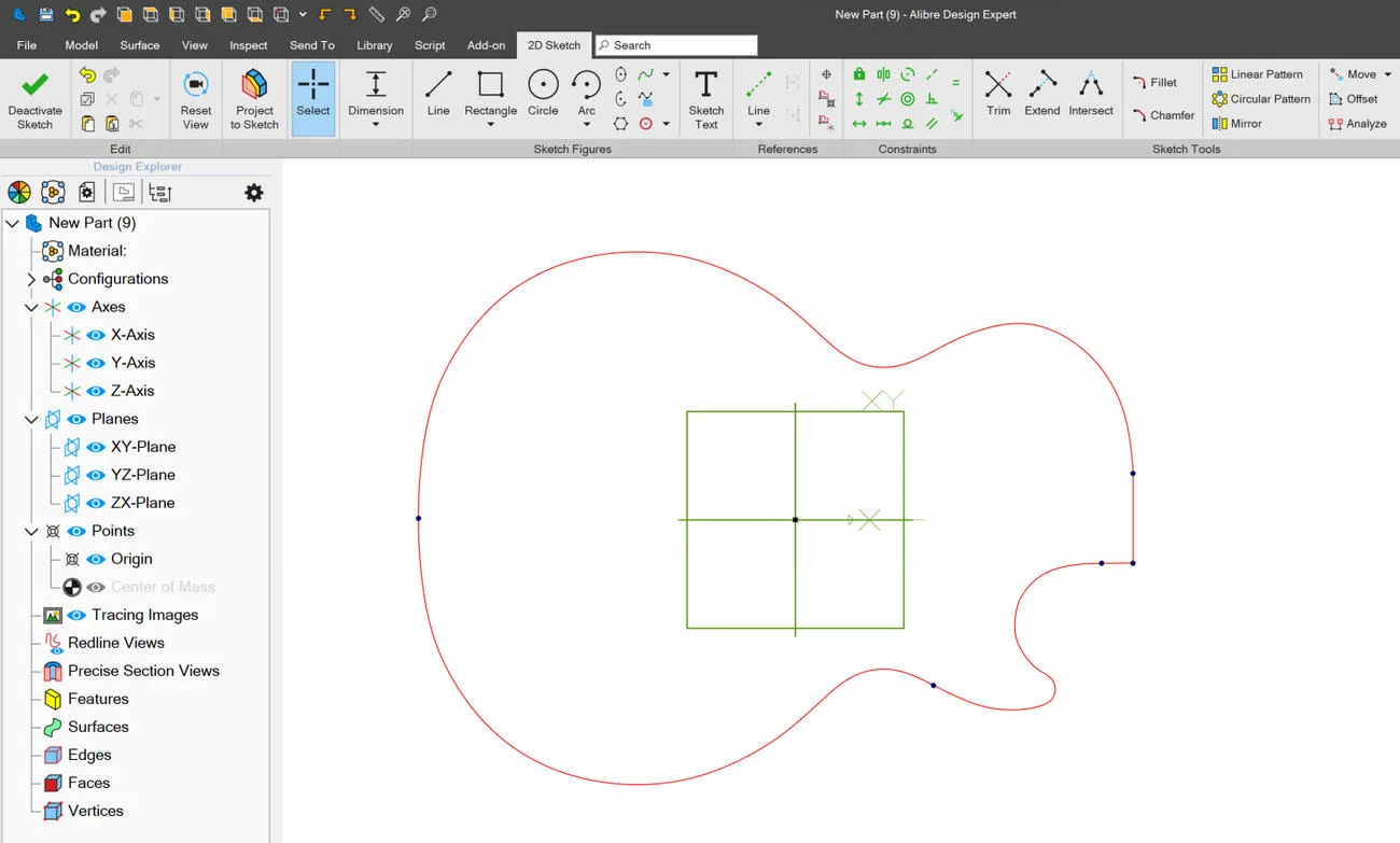Tworzenie części 3D z zaimportowanego pliku 2D DXF lub DWG