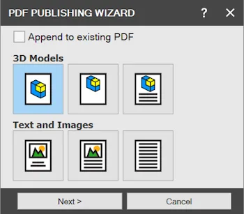 Tworzenie pliku PDF 3D części, części blaszanej lub złożenia